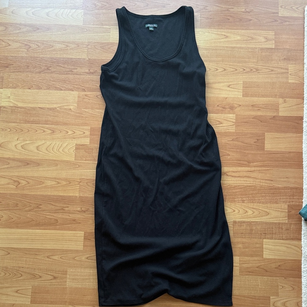 Classic Black Ribbed Tank Dress - Women's